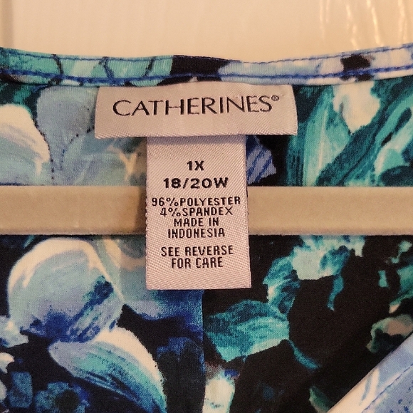 Catherines sz18/20 Elegant Floral sleeveless vneck pleated skirt flowy dress - Picture 2 of 4